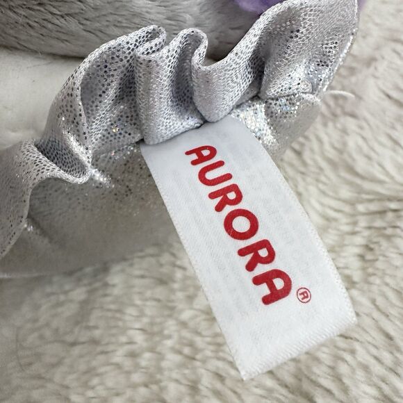 Aurora World White Purple Shell Snail Silver Glitter Bottom 8” Plush Toy - Picture 5 of 7